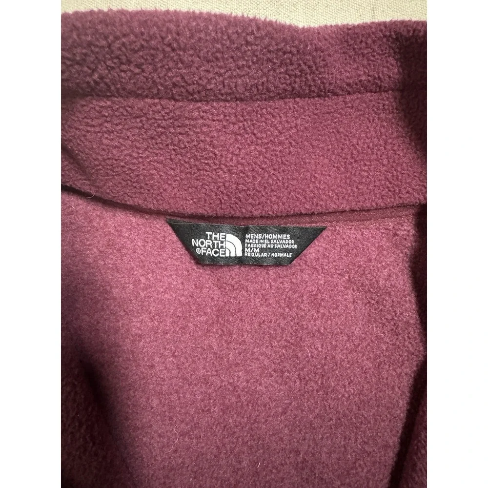 The North Face Men's Sz M Campbell‎ 1/2 Zip Fleece Pullover Jacket Burgundy